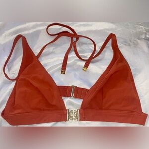 Tory Burch Halter Bikini Top with Gold Accents